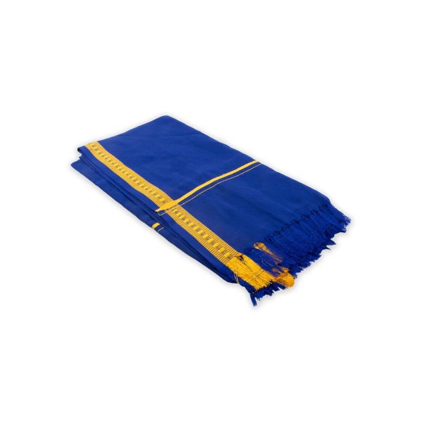 Mudi Towel - 30 x 60 Inches | Pentex Design Towel  Blue Colour Thorthu  Kasavu Shawl for Men Fashion