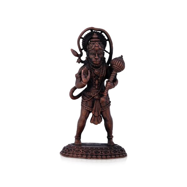 Anjaneya Statue - 2.5 x 1.5 Inches |Standing Hanuman Statue  Copper Idol   Hanuman Murti for Pooja  65 Gms Approx on Sale