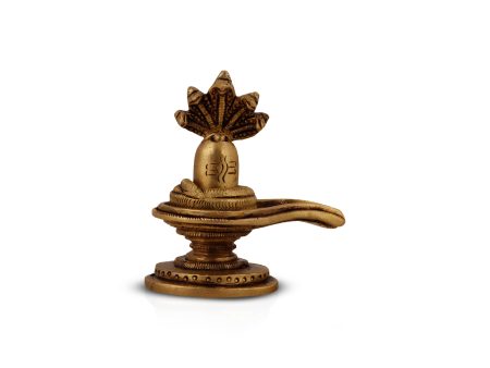 Shivling with Nagam - 2.5 Inches | Shiva Lingam  Antique Brass Statue  Sivalingam for Pooja For Cheap