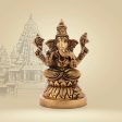 Ganesh Murti - 4.5 x 3 Inches | Antique Brass Statue  Vinayaka Idol for Pooja   680 Gms Approx Sale