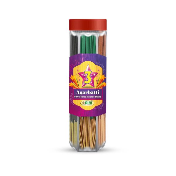 Giri Three Star Incense Sticks - 90 Sticks | 3 Star Agarbathi  Agarbatti for Pooja & Prayer Online Sale