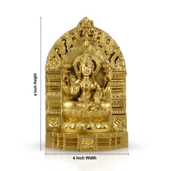 Lakshmi Idol - 6 Inches | Resin Lakshmi Murti  Brass Polish Laxmi Idol for Home Decor Online Hot Sale