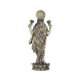 Laxmi Statue - 6 x 2.5 Inches | Lakshmi Statue Standing On Lotus  Brass Idol for Pooja  195 Gms Approx Supply