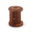 Dhoop Stand With Shutter - 3.5 x 3 Inches | Wooden Jali Work Dhoop Batti Stand With Sliding Door  Dhoop Holder for Pooja Fashion