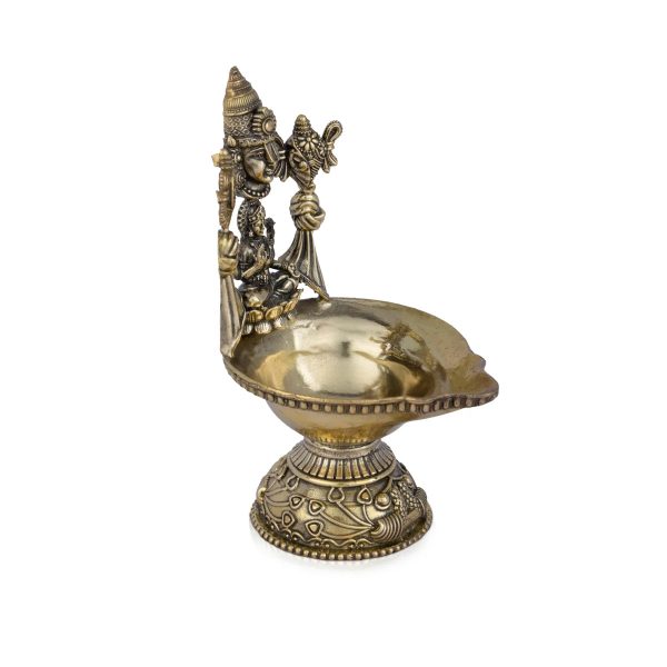 Lakshmi Balaji Lamp - 5 x 2.75 Inches | Brass Lamp  Deepam for Pooja  200 Gms Approx For Cheap