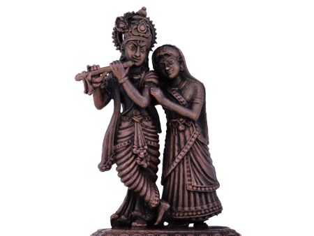 Radha Krishna Murti - 3.5 x 2.5 Inches | Copper Idol  Radha Krishna Idol for Pooja  255 Gms Approx Fashion