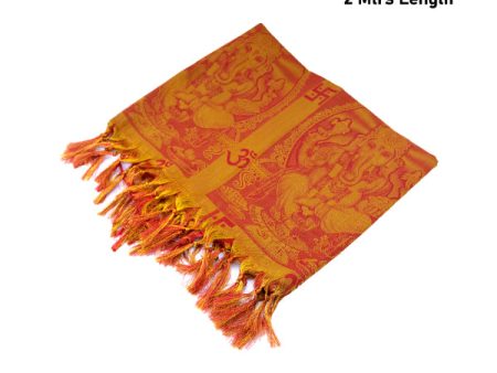 Shawl  - 2 Mtr - Ganesha Big| Ponnadai Jari Shawls for Men  Assorted Colour and Design For Discount