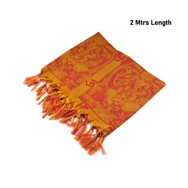 Shawl  - 2 Mtr - Ganesha Big| Ponnadai Jari Shawls for Men  Assorted Colour and Design For Discount