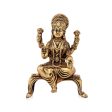 Laxmi Devi Statue - 3.5 x 2.5 Inches | Lakshmi Statue Sitting On Chowki  Brass Idol for Pooja  120 Gms Approx Fashion