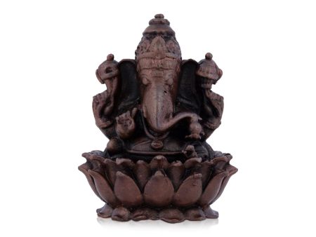 Ganesh Murti - 2.5 x 1.5 Inches | Copper Idol   Ganesh Statue Sitting On Lotus for Pooja  190 Gms Approx For Discount