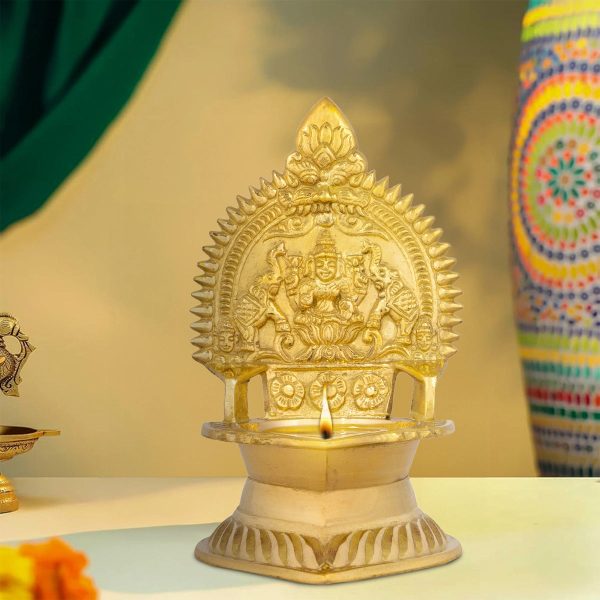 Kamatchi Vilakku - 6 x 3.5 Inches | Brass Kamakshi Deepam  Lamp for Pooja Online Hot Sale