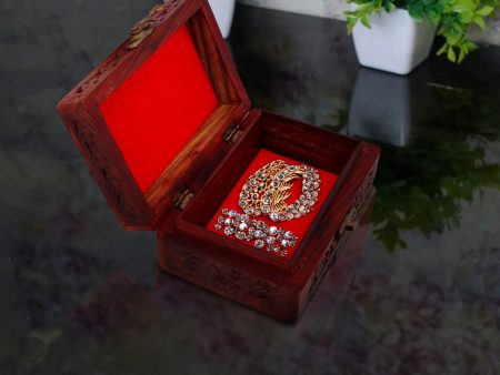 Wooden Box - 2 x 6 Inches | Wooden Jewellery Box  Brass Work Wooden Storage Box for Women Online now