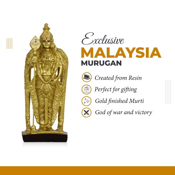 Murugan Statue - 6.5 Inches | Resin Murugan Idol  Malaysia Murugan Silai for Pooja on Sale