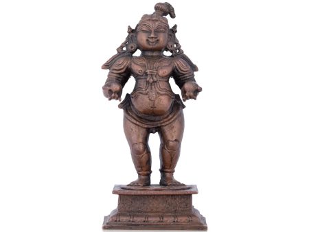 Krishnan Statue - 4.5 x 2 Inches | Copper idol  Krishna Statue Standing With Laddu Idol for Pooja  445 Gms Approx For Cheap