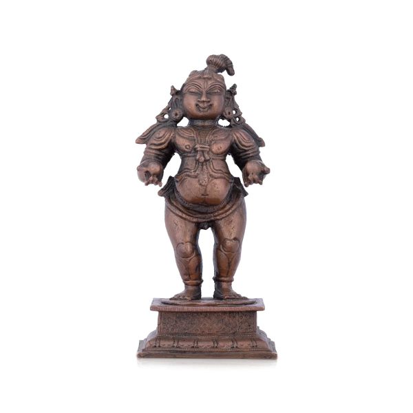 Krishnan Statue - 4.5 x 2 Inches | Copper idol  Krishna Statue Standing With Laddu Idol for Pooja  445 Gms Approx For Cheap