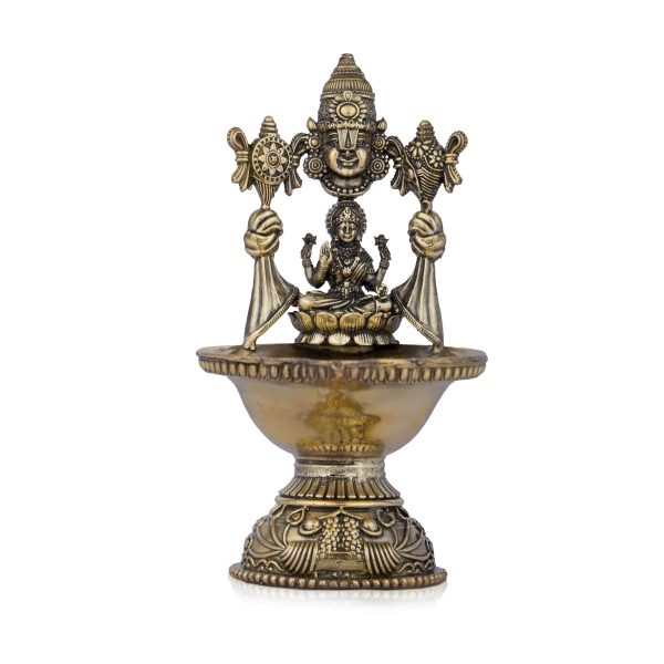 Lakshmi Balaji Lamp - 5 x 2.75 Inches | Brass Lamp  Deepam for Pooja  200 Gms Approx For Cheap