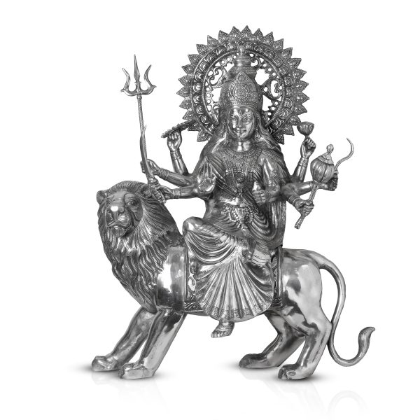 Durga Murti - 45 Inches | Sherawali Mata  Copper Idol for Pooja  15.580 Kgs Approx Online now