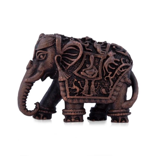 Elephant Statue - 1 x 1.5 Inches | Copper Idol  Elephant Figurine for Pooja  43 Gms Approx Online