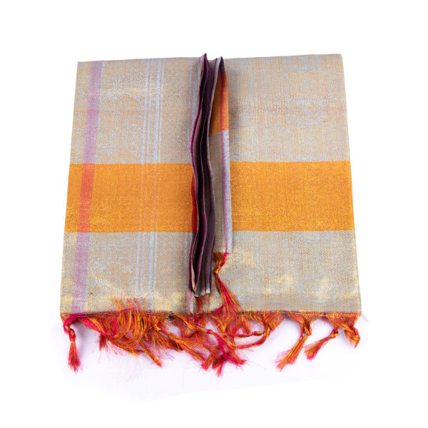 Shawl  - 2.25 Mtr - VVIP Tissue| Ponnadai Jari Shawls for Men  Assorted Colour and Design For Discount