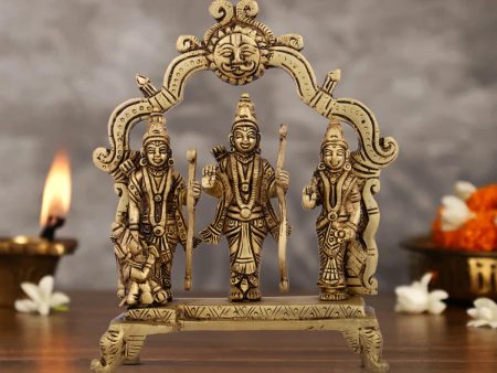 Ram Darbar Statue with Arch - 7 x 5.5 Inches | Brass Statue  Ram Darbar Murti for Pooja  1.092 Kgs Approx on Sale