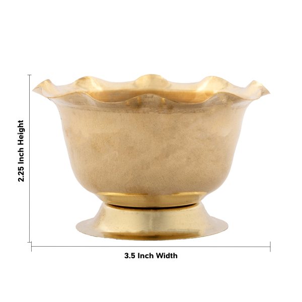 Brass Chandan Cup - 2.25 x 3.5 Inches | Sandal Bowl  Kumkum Bowl  Pooja Cup for Home  40 Gms Approx Online Hot Sale