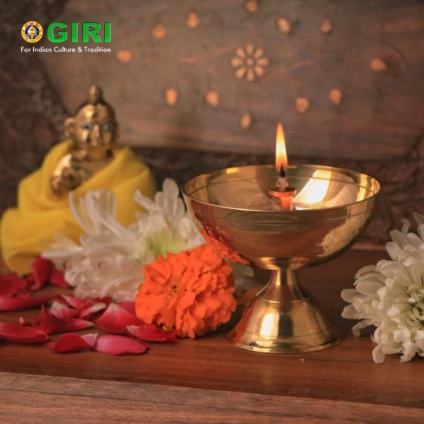 Brass Diya - Cup - 2 x 2.75 Inches | Nanda Deep  Agal Vilakku  Brass Lamp  Brass Deepam for Pooja Discount