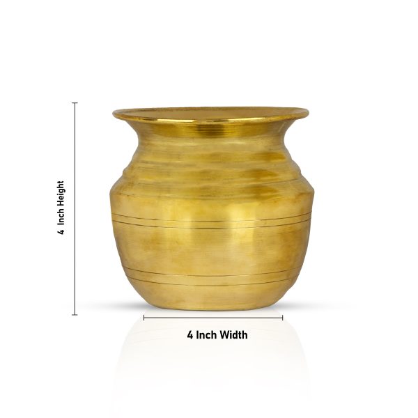 Brass Lota - 4 x 4 Inches | Kalash  Pooja Pot  Chombu for Home  170 Gms Approx Online Hot Sale