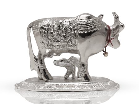 Kamadhenu Statue - 4 Inches | Brass Idol  Cow and Calf Idol  Kamadhenu Idol for Pooja For Sale