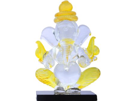 Ganesh Murti - 3 x 2 Inches | Glass Vinayaka Idol  2 In 1 Ganpati Murti  Colour Ganesha Idol for Pooja Supply