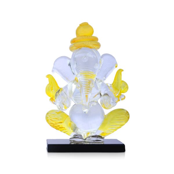 Ganesh Murti - 3 x 2 Inches | Glass Vinayaka Idol  2 In 1 Ganpati Murti  Colour Ganesha Idol for Pooja Supply