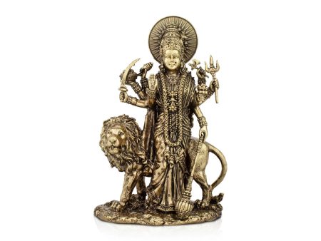 Durga Devi - 6 x 4 Inches | Durga Statue Sitting On Lion  Brass Idol  Durga Murti for Pooja  515 Gms Approx Online Hot Sale