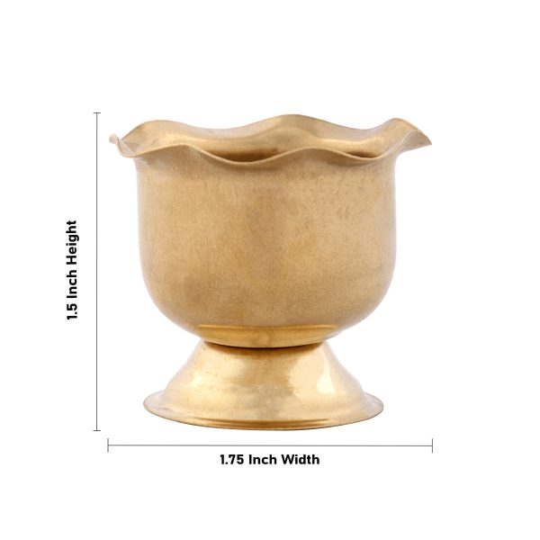 Brass Cup - 1.5 x 1.75 Inches | Brass Bowl  Chandan Cup for Pooja  15 Gms Approx on Sale