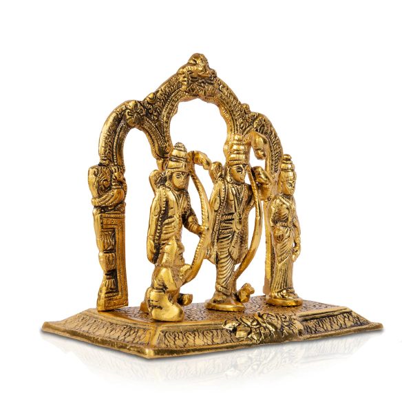 Ram Darbar Murti with Arch - 7 x 8 Inches | Aluminium Statue  Gold Polish Ram Darbar Idol for Pooja  530 Gms Approx Online now