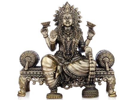 Laxmi Devi Statue - 5.5 x 5.5 Inches | Brass Idol  Lakshmi Statue Sitting On Sinhasan  770 Gms Approx For Cheap