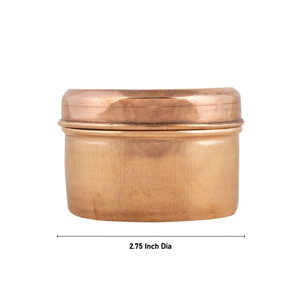 Pooja Box - 2 x 2.75 Inches | Copper Box  Storage Box for Home  68 Gms Approx Online Sale