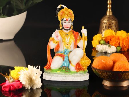 Anjaneya Statue - 9 Inches | Hanuman Statue  Resin Hanuman Murti for Home Decor Hot on Sale