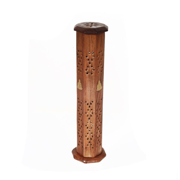 Agarbatti Stand - 12 x 3 Inches | Tower Shape Wooden Incense Holder  Dhoop Holder for Pooja Fashion