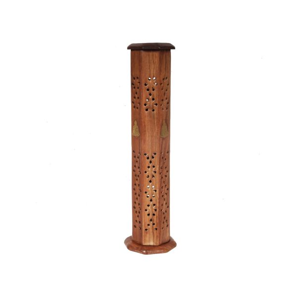 Agarbatti Stand - 12 x 3 Inches | Tower Shape Wooden Incense Holder  Dhoop Holder for Pooja Fashion