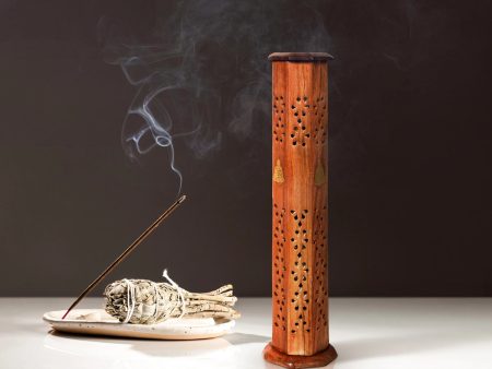 Agarbatti Stand - 12 x 3 Inches | Tower Shape Wooden Incense Holder  Dhoop Holder for Pooja Fashion