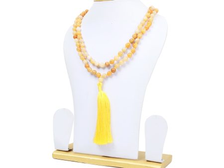 Aventurine Mala - 20 Inches | Yellow Aventurine Beads  Crystal Mala for Men & Women Fashion