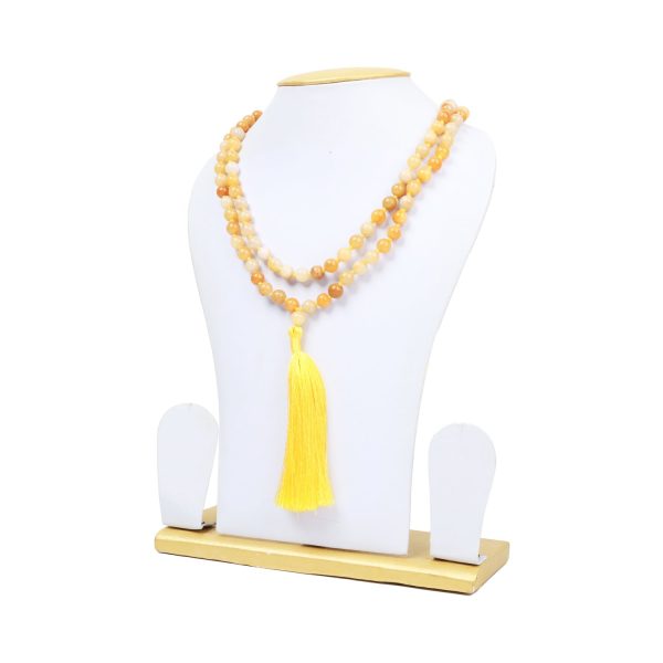 Aventurine Mala - 20 Inches | Yellow Aventurine Beads  Crystal Mala for Men & Women Fashion