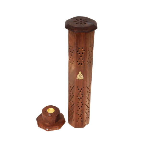 Agarbatti Stand - 12 x 3 Inches | Tower Shape Wooden Incense Holder  Dhoop Holder for Pooja Fashion